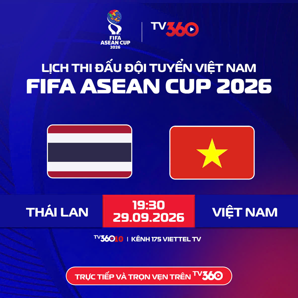 Tin thể thao (29-9): Xem trực tiếp Việt Nam và Thái Lan trên kênh nào?

